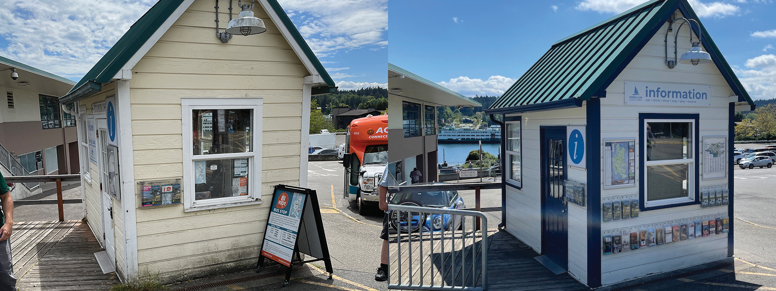 Bainbridge Island Ferry Terminal Information Kiosk Before After