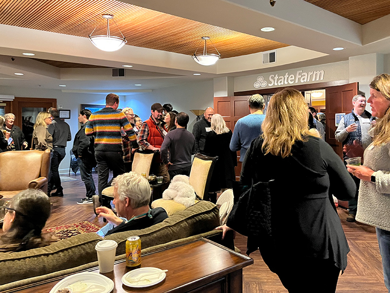 Scenes from a Bainbridge Chamber After Hours - hosted by Paula Weissinger State Farm Insurance in January 2023