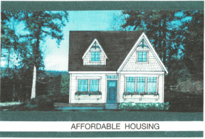 Rendering of proposed affordable housing cottages at Pleasant Beach Village