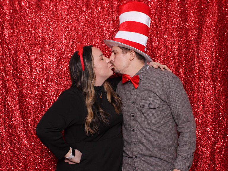 Samantha and Douglas of Bainbridge Event Rentals set the mood at February's Valentine's-themed Chamber After Hours