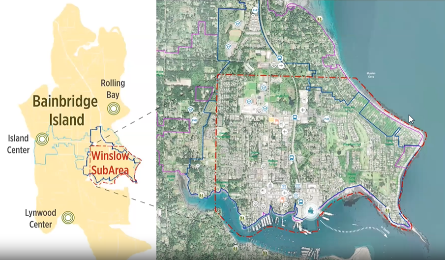 Winslow Subarea Plan Map. Image courtesy City of Bainbridge Island & LMN Architects