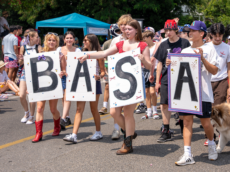 Team BaSa marching in the Bainbridge Parade