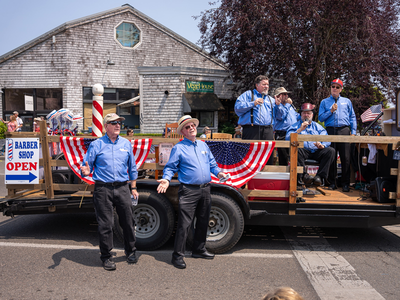 A moment of song 9and tight harmony) in the Hometown Parade