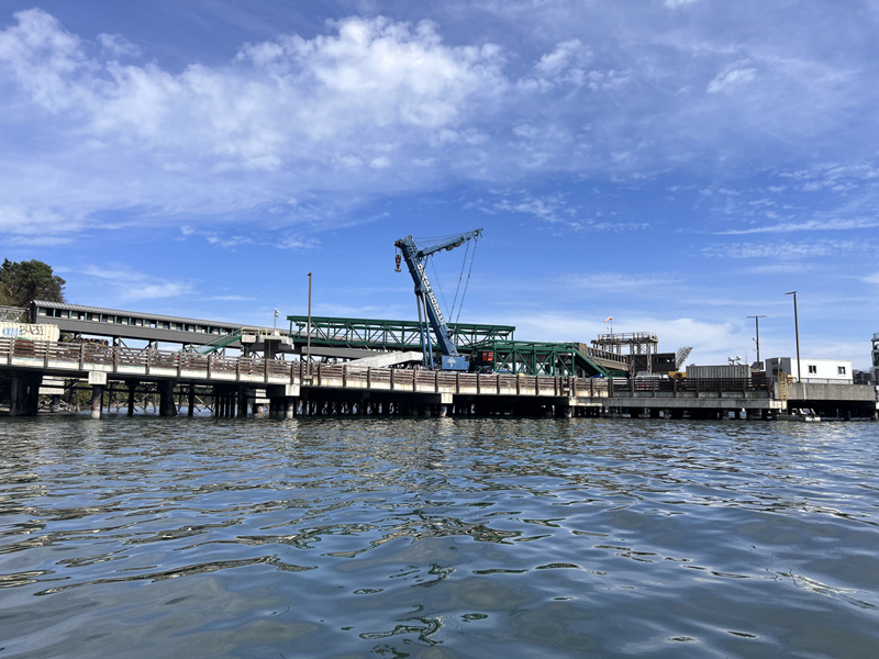 First walkway section in place at the Bainbridge Island Ferry Terminal